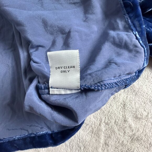 Habitat Womens Cobalt Blue Crushed Velvet Long-Sleeve Top XL Relaxed New $89 - Picture 5 of 8